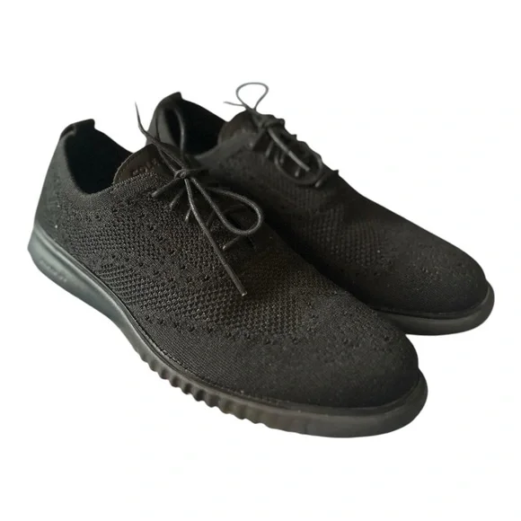 Cole Haan Zerogrand Stitchlite Black Oxford Wingtip Shoes Size 10 - Picture 1 of 10